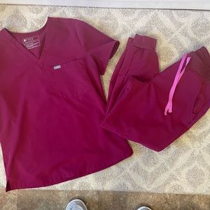 Figs Dark Magenta Scrubs
